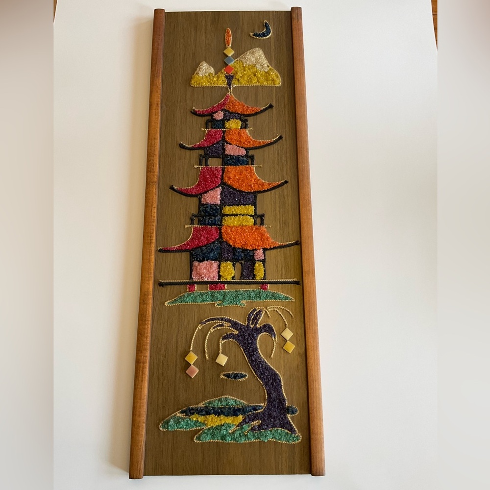Pagoda Gravel Wall Art Panel MCM